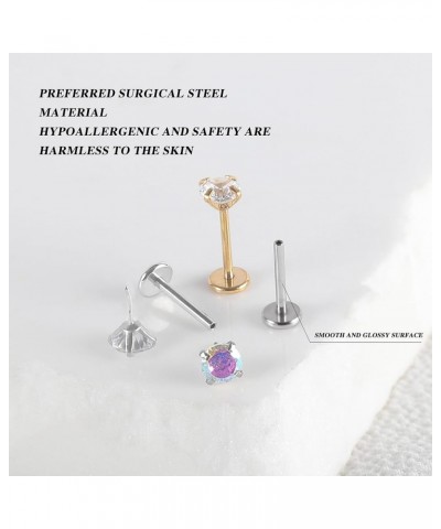 20g/18g Threadless Nose Rings Studs Flat Back Earrings Stud Surgical Steel Push in Nose Tragus Cartilage Lip Medusa Piercings...