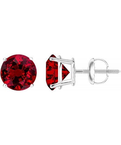 1/2-10 Carat Total Weight Ruby Stud Earrings 4 Prong Screw Back White Gold 0.5 carats $984.99 Earrings