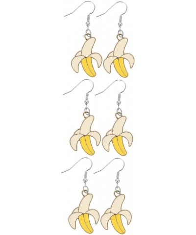 2 Pairs Banana Earrings Accessories Fruit Yellow Alloy Yellowx3pcs $9.18 Earrings