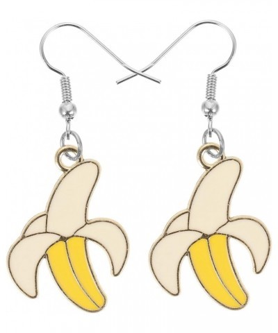 2 Pairs Banana Earrings Accessories Fruit Yellow Alloy Yellowx3pcs $9.18 Earrings