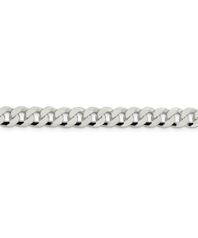 Solid 925 Sterling Silver 7.00mm Beveled Curb Cuban Chain Necklace - with Secure Lobster Lock Clasp 26.0 Inches $103.20 Neckl...