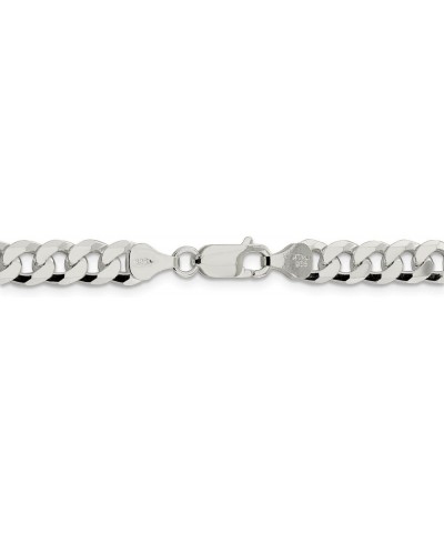 Solid 925 Sterling Silver 7.00mm Beveled Curb Cuban Chain Necklace - with Secure Lobster Lock Clasp 26.0 Inches $103.20 Neckl...