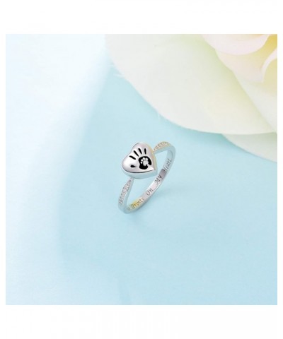 Silver Ashes Urn Ring Memorial Jewelry Rose Flower/Wing/Paw S925 Sterling Ring Holder Engraved Forever Always in My Heart Fun...