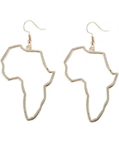 Fashion Gold Africa Map Hollow Out Drop Dangle Earrings for Girls Women's Minimalist Design Earrings gold $7.94 Earrings