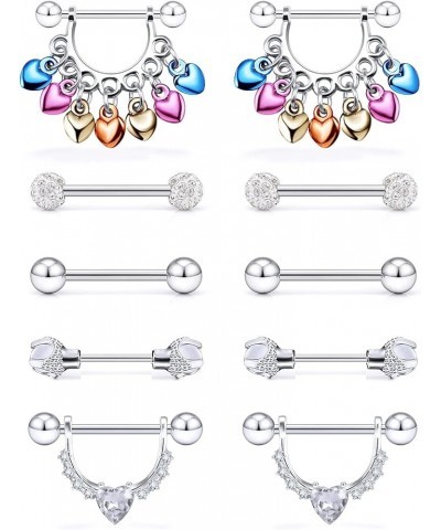 Vqoxaggi 16G Nipple Rings for Women Surgical Steel Nipple Piercing Jewelry Dragon Claw Nipple Ring Set silvertone $9.87 Body ...