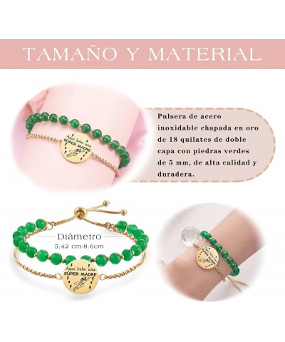 Doble Cuenta Pulsera Mama Acero Inoxidable Ajustable Regalo Mama Original Regalo Cumpleaños Mujer Regalo del día de la Madre ...