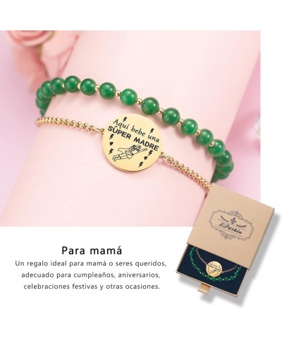 Doble Cuenta Pulsera Mama Acero Inoxidable Ajustable Regalo Mama Original Regalo Cumpleaños Mujer Regalo del día de la Madre ...