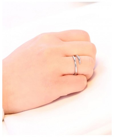 Pointed Classical Simple Plain Promise Ring,Stainless Steel Thin Wedding Band Rings For Women Girls 10 Open Twist-Silver $8.1...