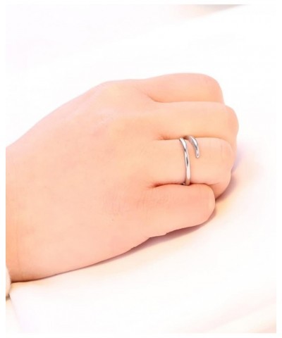 Pointed Classical Simple Plain Promise Ring,Stainless Steel Thin Wedding Band Rings For Women Girls 10 Open Twist-Silver $8.1...