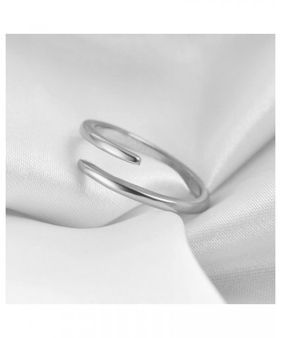 Pointed Classical Simple Plain Promise Ring,Stainless Steel Thin Wedding Band Rings For Women Girls 10 Open Twist-Silver $8.1...