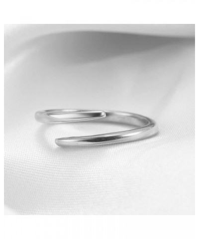 Pointed Classical Simple Plain Promise Ring,Stainless Steel Thin Wedding Band Rings For Women Girls 10 Open Twist-Silver $8.1...