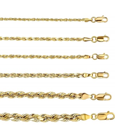 18K Yellow Gold 1.5MM, 1.8MM, 2MM, 2.5MM, 3MM, 4MM, or 5MM Diamond Cut Rope Chain Necklace Unisex Sizes 16"-30 3MM 24.0 Inche...