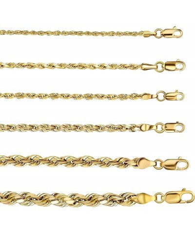 18K Yellow Gold 1.5MM, 1.8MM, 2MM, 2.5MM, 3MM, 4MM, or 5MM Diamond Cut Rope Chain Necklace Unisex Sizes 16"-30 3MM 24.0 Inche...