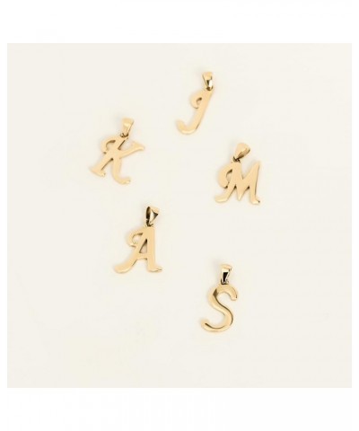 14K Solid Gold Initial Pendant for Women | Alphabet Letter Charms, A-Z, All Letters E $52.07 Pendants