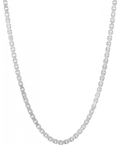 2.3mm Solid .925 Sterling Silver Square Box Chain Necklace 24.0 Inches $33.32 Necklaces