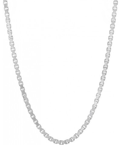 2.3mm Solid .925 Sterling Silver Square Box Chain Necklace 24.0 Inches $33.32 Necklaces