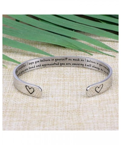 Daughter Mother Bracelets Wide Cuff Bangle Message Engraved Christmas Gifts for Her To my daughter, I hope you believe in you...