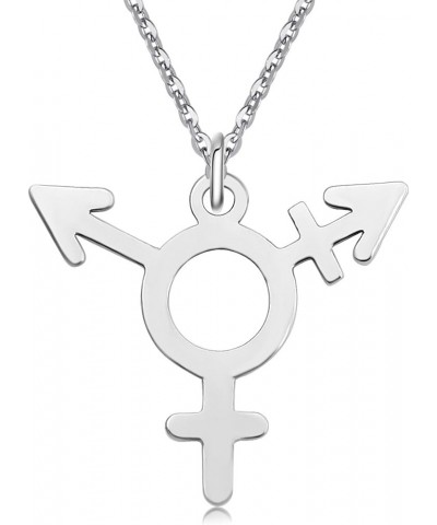 FTM MTF Transgender Symbol Bisexual Gay Lesbian Gift Gender Neutral Pendant Necklace 18 Silver $9.75 Necklaces