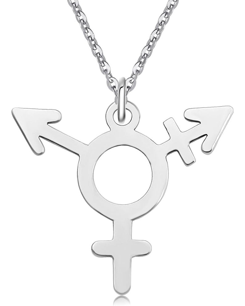 FTM MTF Transgender Symbol Bisexual Gay Lesbian Gift Gender Neutral Pendant Necklace 18 Silver $9.75 Necklaces