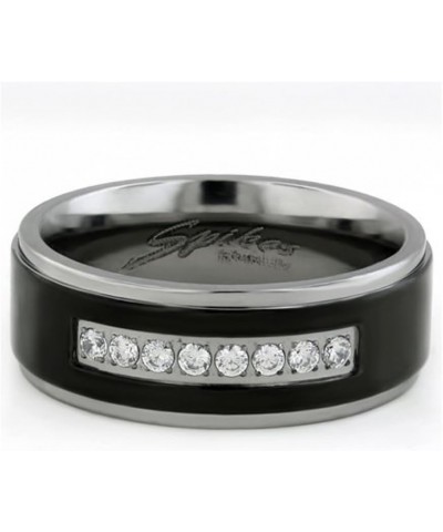 Her and His 3 Piece Black Stainless Steel Engagement Wedding Ring Set and Titanium Band Size Women's 05 Men's 11 $23.29 Sets