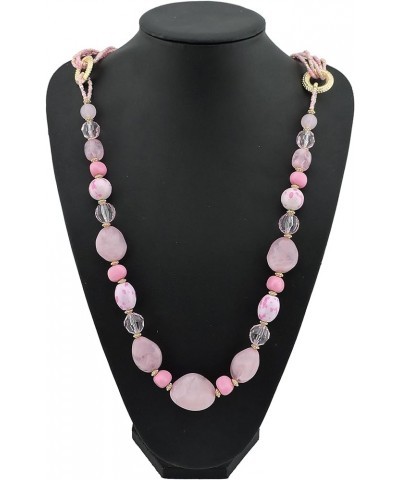 Long Beaded Necklace for Women Handmade Fashion Costume Chain Jewelry Gift 349-pink $10.83 Necklaces