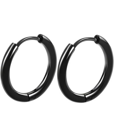 1 Pair Hoop Earrings Stainless Steel Geometric Elegant Polished Silver Color Metal Circle Earrings Fashion Jewelry Black $4.4...