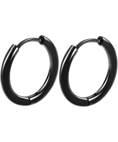 1 Pair Hoop Earrings Stainless Steel Geometric Elegant Polished Silver Color Metal Circle Earrings Fashion Jewelry Black $4.4...