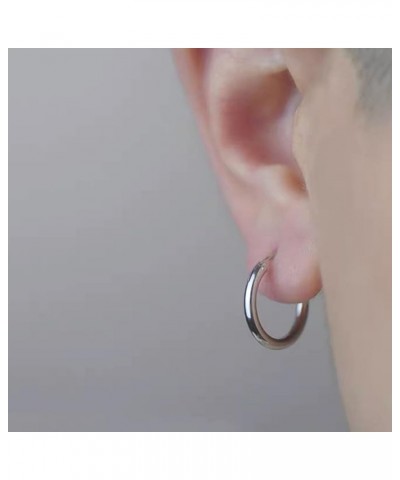 1 Pair Hoop Earrings Stainless Steel Geometric Elegant Polished Silver Color Metal Circle Earrings Fashion Jewelry Black $4.4...