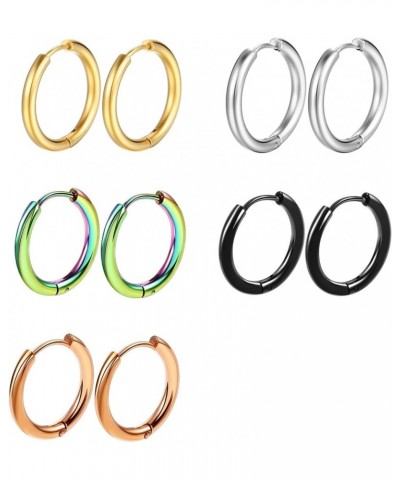 1 Pair Hoop Earrings Stainless Steel Geometric Elegant Polished Silver Color Metal Circle Earrings Fashion Jewelry Black $4.4...