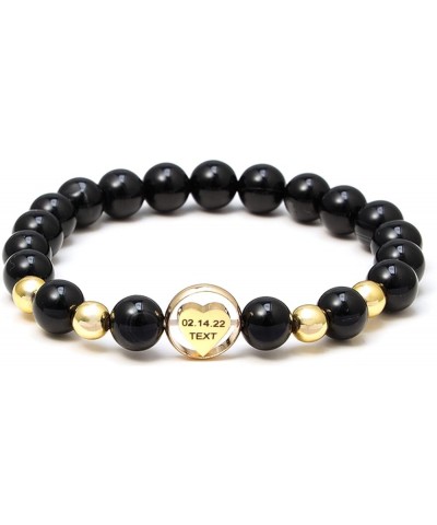 8mm 7Chakra Natural Stone Bead Bracelets for Women Love Spiritual Bracelet Adjustable Black-Custom 1 text $8.39 Bracelets