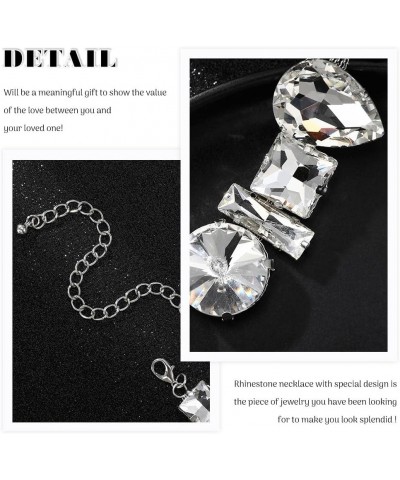 Rhinestone Choker Necklace Sparkly Crystal Choker Statement Prom Necklaces for Women and Girls 1-Silver $11.19 Necklaces