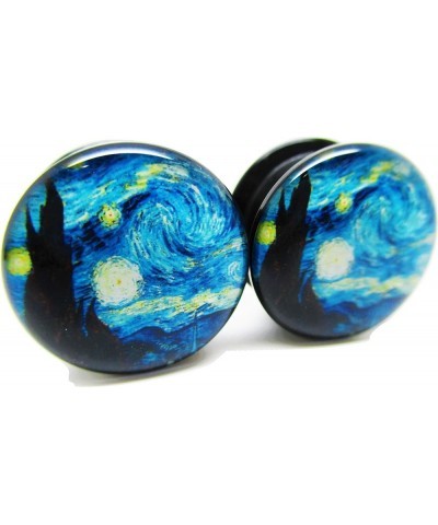 A Starry Night Ear Plugs - Acrylic Screw-On - New - 14 Sizes - Pair 9/16" (14mm) $9.69 Body Jewelry