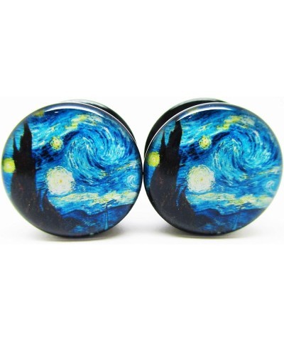 A Starry Night Ear Plugs - Acrylic Screw-On - New - 14 Sizes - Pair 9/16" (14mm) $9.69 Body Jewelry