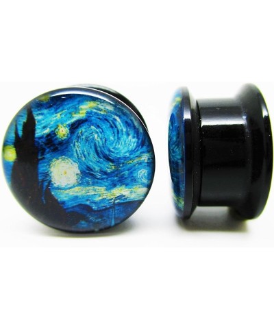 A Starry Night Ear Plugs - Acrylic Screw-On - New - 14 Sizes - Pair 9/16" (14mm) $9.69 Body Jewelry