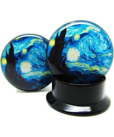 A Starry Night Ear Plugs - Acrylic Screw-On - New - 14 Sizes - Pair 9/16" (14mm) $9.69 Body Jewelry