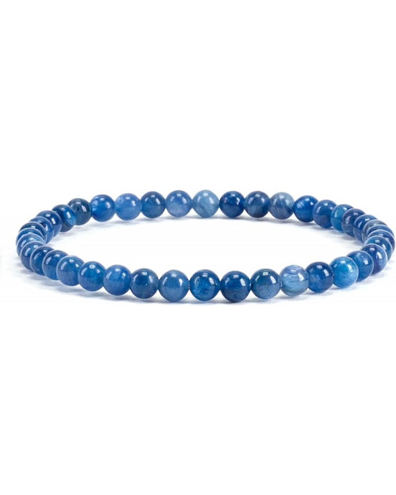 Small, Medium, Large Sizes - Gemstone Beaded Bracelets For Women, Men, and Teens - 4mm Round Beads Kyanite $10.34 Bracelets