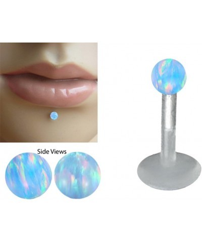 Aqua, Purple, Lt Blue, Greenish Blue Sparkling Synthetic fire Opal Flex Flexible Bioplastic Labret Monroe Lip Tragus Piercing...