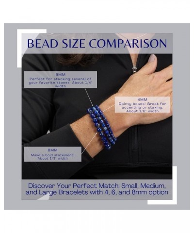 Small, Medium, Large Sizes - Gemstone Beaded Bracelets For Women, Men, and Teens - 4mm Round Beads Kyanite $10.34 Bracelets