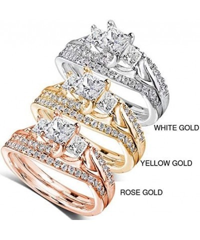 Princess Cut Diamond Bridal Set Ring 1 1/10 Carat (ctw) in 14k Gold Yellow Gold $472.20 Sets