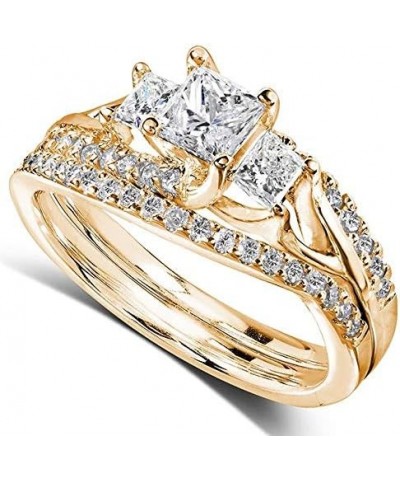 Princess Cut Diamond Bridal Set Ring 1 1/10 Carat (ctw) in 14k Gold Yellow Gold $472.20 Sets