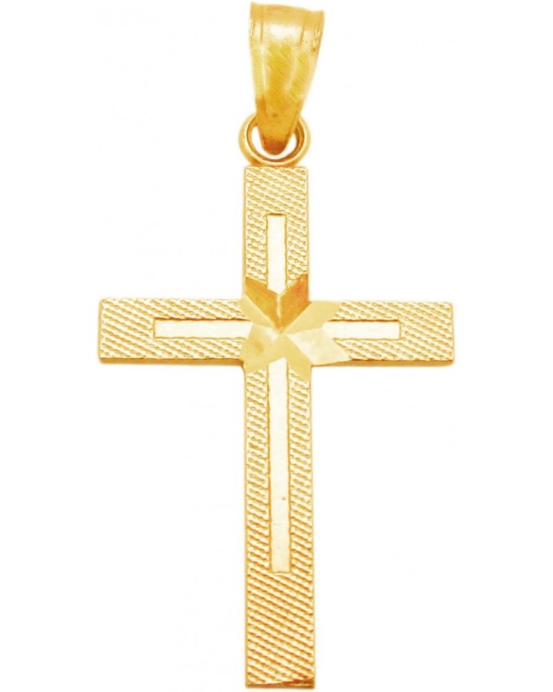 10K Yellow Gold Cross Pendant Cross Charm For Necklace $30.09 Pendants