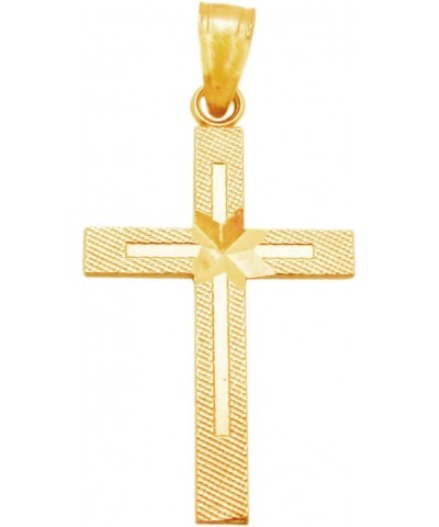 10K Yellow Gold Cross Pendant Cross Charm For Necklace $30.09 Pendants