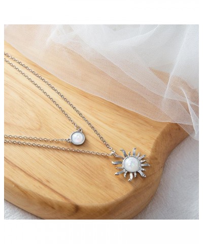 Sun Necklace Cute Necklaces for Women Vintage Dainty Layered Choker Necklace Trendy Sunflower Aesthetic Necklace Cute Jewelry...