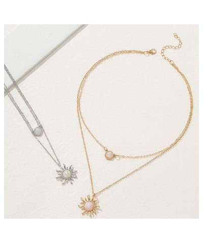 Sun Necklace Cute Necklaces for Women Vintage Dainty Layered Choker Necklace Trendy Sunflower Aesthetic Necklace Cute Jewelry...