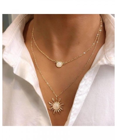 Sun Necklace Cute Necklaces for Women Vintage Dainty Layered Choker Necklace Trendy Sunflower Aesthetic Necklace Cute Jewelry...