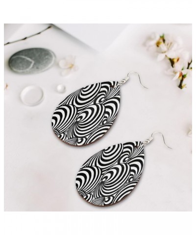 Black And White Dots Funky Wooden Earrings for Women - Handmade, Lightweight, Double-Sided Print,Gift for Her Black And White...