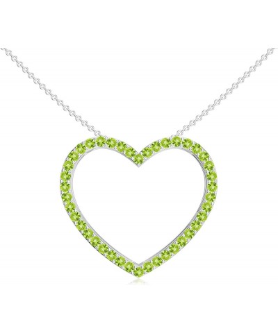 Natural Gemstone Heart Shaped Pendant for Women in Sterling Silver / 14K Solid Gold/Platinum Sterling Silver Peridot $33.28 N...