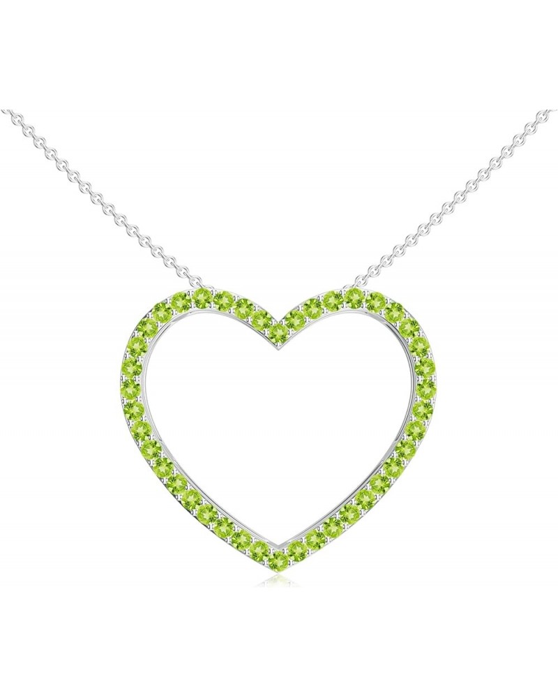 Natural Gemstone Heart Shaped Pendant for Women in Sterling Silver / 14K Solid Gold/Platinum Sterling Silver Peridot $33.28 N...