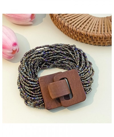 Multi Layers Seed Beads Wide Bangle Strand Bracelet for Women (BR1167)… BR1167-Ancient Bronze $10.90 Bracelets