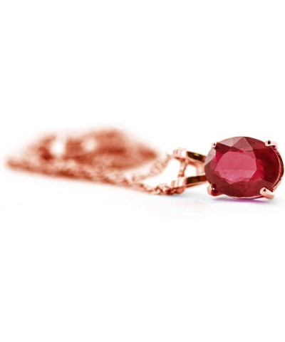 1 ct 14k Solid Rose Gold Necklace Oval-shaped Ruby Pendant 16.0 Inches $91.75 Necklaces